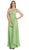 One Shoulder Strap Bejeweled Straight Neck Chiffon Prom Dress