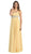 May Queen - MQ748 One Shoulder Strap Bejeweled Straight Neck Chiffon Prom Dress In Orange