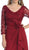 May Queen - Sheer Long Sleeve Floral Accented A-Line Evening Dress