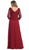 Sheer Long Sleeve Floral Accented A-Line Evening Dress