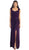 May Queen - Jeweled Ruched Sweetheart High Slit Prom Dress
