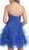 Crystal Adorned Ruffled Short Prom Dress