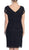 Cap Sleeve Lace V-Neck Sheath Cocktail Dress
