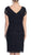 May Queen - Cap Sleeve Lace V-Neck Sheath Cocktail Dress