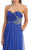 May Queen - MQ981 Embellished Ruched Sweetheart Chiffon Prom Dress In Blue