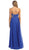 May Queen - MQ981 Embellished Ruched Sweetheart Chiffon Prom Dress In Blue
