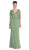 Draped Sleeve Sequined Sheath Evening Dress