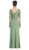 Draped Sleeve Sequined Sheath Evening Dress