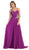 May Queen - Rhinestone Embellished Pleated Evening Gown in Purple