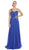 Rhinestone Embellished Pleated Evening Gown