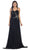 Rhinestone Embellished Pleated Evening Gown