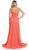 Rhinestone Embellished Pleated Evening Gown