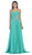 Rhinestone Embellished Pleated Evening Gown