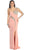 Sequined One Shoulder Sleeve Evening Gown