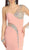 Sequined One Shoulder Sleeve Evening Gown