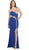 Sequined One Shoulder Sleeve Evening Gown