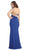 Sequined One Shoulder Sleeve Evening Gown