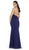Sequined One Shoulder Sleeve Evening Gown