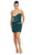 May Queen - Ruched One Shoulder Sleeve Cocktail Dress in Green