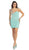 May Queen - Ruched One Shoulder Sleeve Cocktail Dress in Green