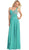 May Queen - One Shoulder Strapped Sweetheart Evening Dress in Green