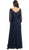 Quarter Sleeve Floral Ornate Ruched A-Line Mother of the Bride Gown