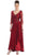 May Queen - Quarter Sleeve Floral Ornate Ruched A-Line Mother of the Bride Gown