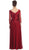 May Queen - Quarter Sleeve Floral Ornate Ruched A-Line Mother of the Bride Gown