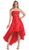 Strapless Pleated Empire High Low Prom Gown