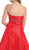 Strapless Pleated Empire High Low Prom Gown