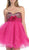 May Queen - Two-Toned Sequined Sweetheart Short Cocktail Dress MQ 583