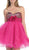 Two-Toned Sequined Sweetheart Short Cocktail Dress