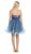 Two-Toned Sequined Sweetheart Short Cocktail Dress