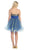 May Queen - Two-Toned Sequined Sweetheart Short Cocktail Dress MQ 583