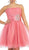 May Queen - Straight-Across Bejeweled Tulle Cocktail Dress