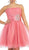 Straight-Across Bejeweled Tulle Cocktail Dress