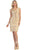 Rosette Accented Fringe Homecoming Dress