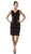 May Queen - Rosette Accented Fringe Homecoming Dress in Black