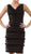May Queen - Rosette Accented Fringe Homecoming Dress in Black