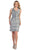 May Queen - Rosette Accented Fringe Homecoming Dress in Silver