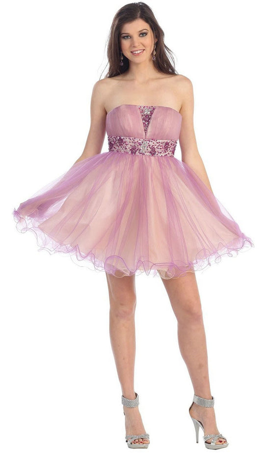 Bejeweled Modified Straight A-line Cocktail Dress