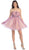 May Queen - MQ 698 Bejeweled Modified Straight A-line Cocktail Dress In Purple