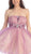 May Queen - MQ 698 Bejeweled Modified Straight A-line Cocktail Dress In Purple