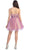 May Queen - MQ 698 Bejeweled Modified Straight A-line Cocktail Dress In Purple