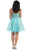 May Queen - MQ 698 Bejeweled Modified Straight A-line Cocktail Dress In Blue