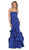 Strapless Ruched Bubble Hem Prom Dress
