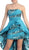 Embellished Ruched High Low Formal Dress