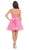 May Queen - MQ873 Strapless Sweetheart Corset Cocktail Dress In Pink