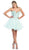 May Queen - MQ873 Strapless Sweetheart Corset Cocktail Dress In Blue