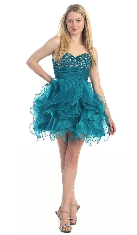 Dazzling Jeweled Sweetheart Tulle Prom Dress